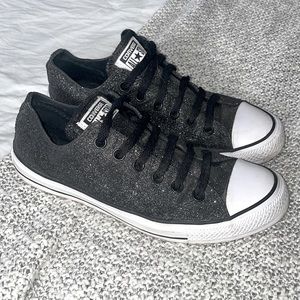 Black glitter chuck taylors
